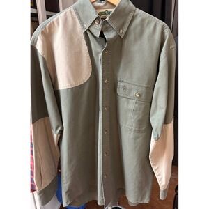 Bob Allen Button Down Shirt Mens M Green Colorblock Shooting Hunting Cotton